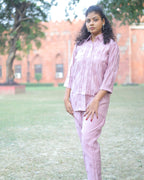 Poly Cotton Chikankari Shirt-Style Co-ord Set