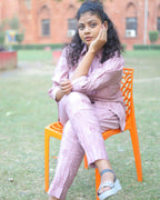 Poly Cotton Chikankari Shirt-Style Co-ord Set