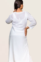 Ethereal White Chanderi Chikankari Kurti