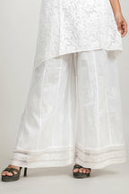 Pure Viscose White-on-White Chikankari Sleeveless Short Kurti