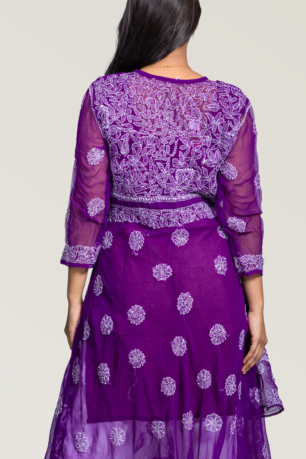 Violet Chikankari Layered Kurti