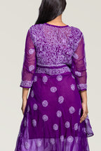 Violet Chikankari Layered Kurti