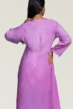 Dual Tone Modal Chikankari Kurti-Rose Lavender