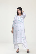 White Cotton Chikankari Kurta
