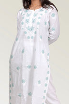 White Cotton Chikankari Kurta