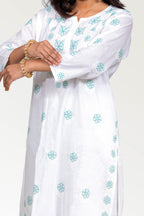White Cotton Chikankari Kurta