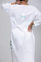White Cotton Chikankari Kurta