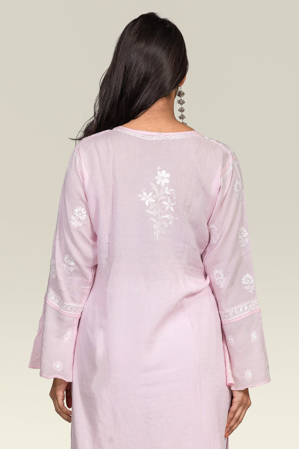 Baby Pink Modal Chikankari Kurti