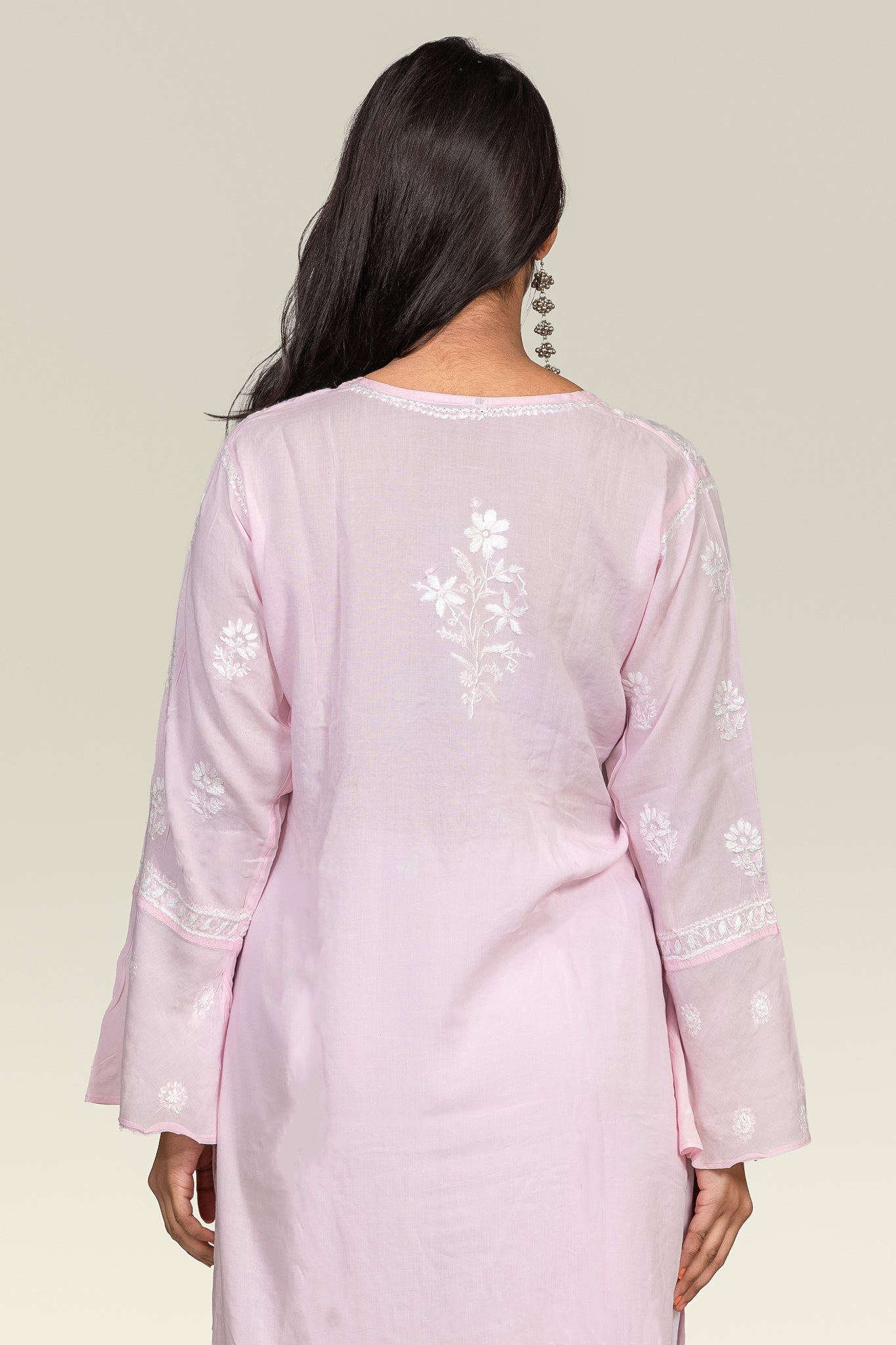 Baby Pink Modal Chikankari Kurti