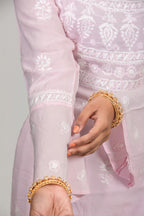 Baby Pink Modal Chikankari Kurti
