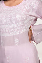 Baby Pink Modal Chikankari Kurti