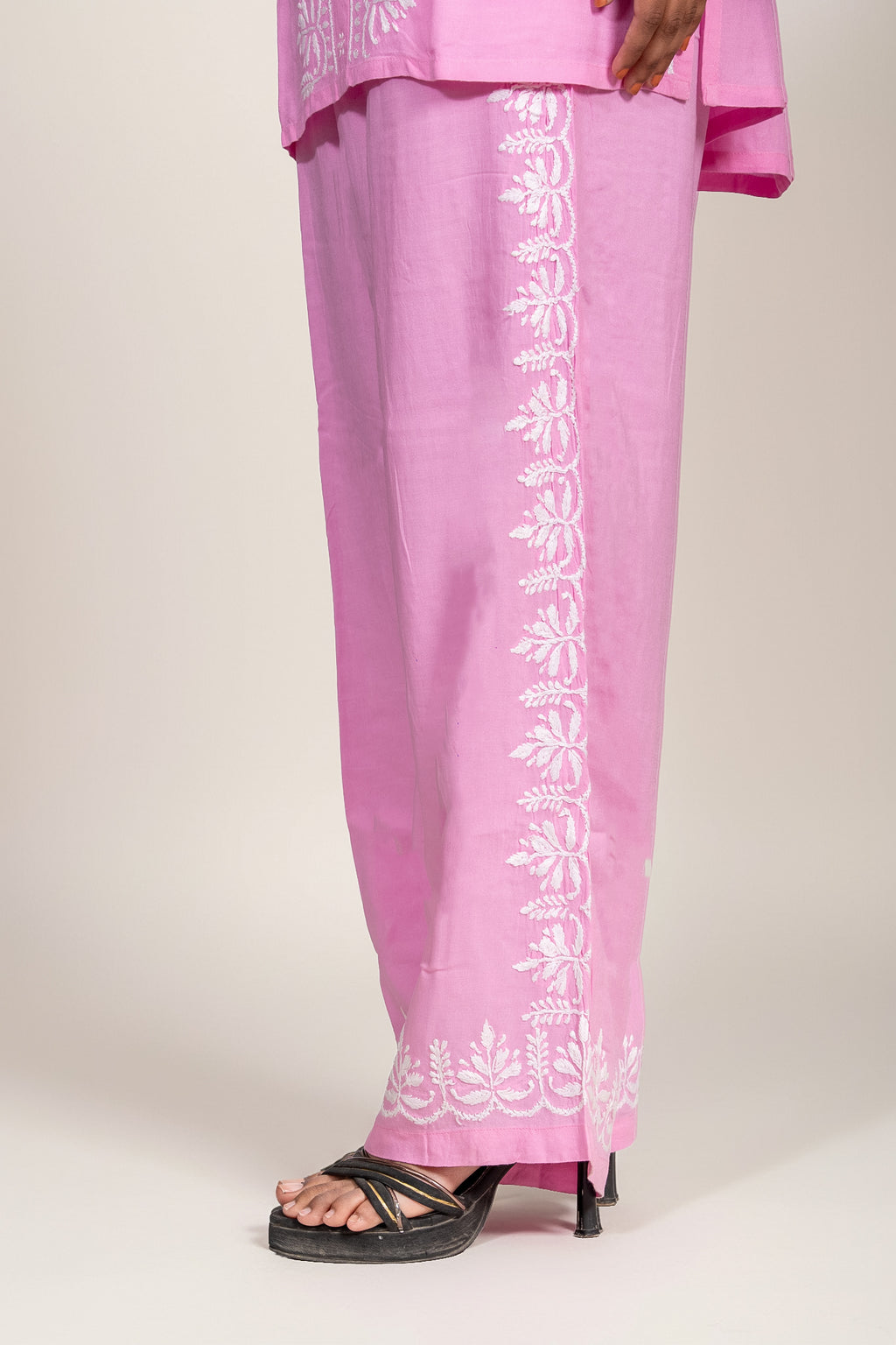Pink Modal Chikankari Co-ord Set