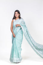 Pastel Green Chanderi Chikankari Saree