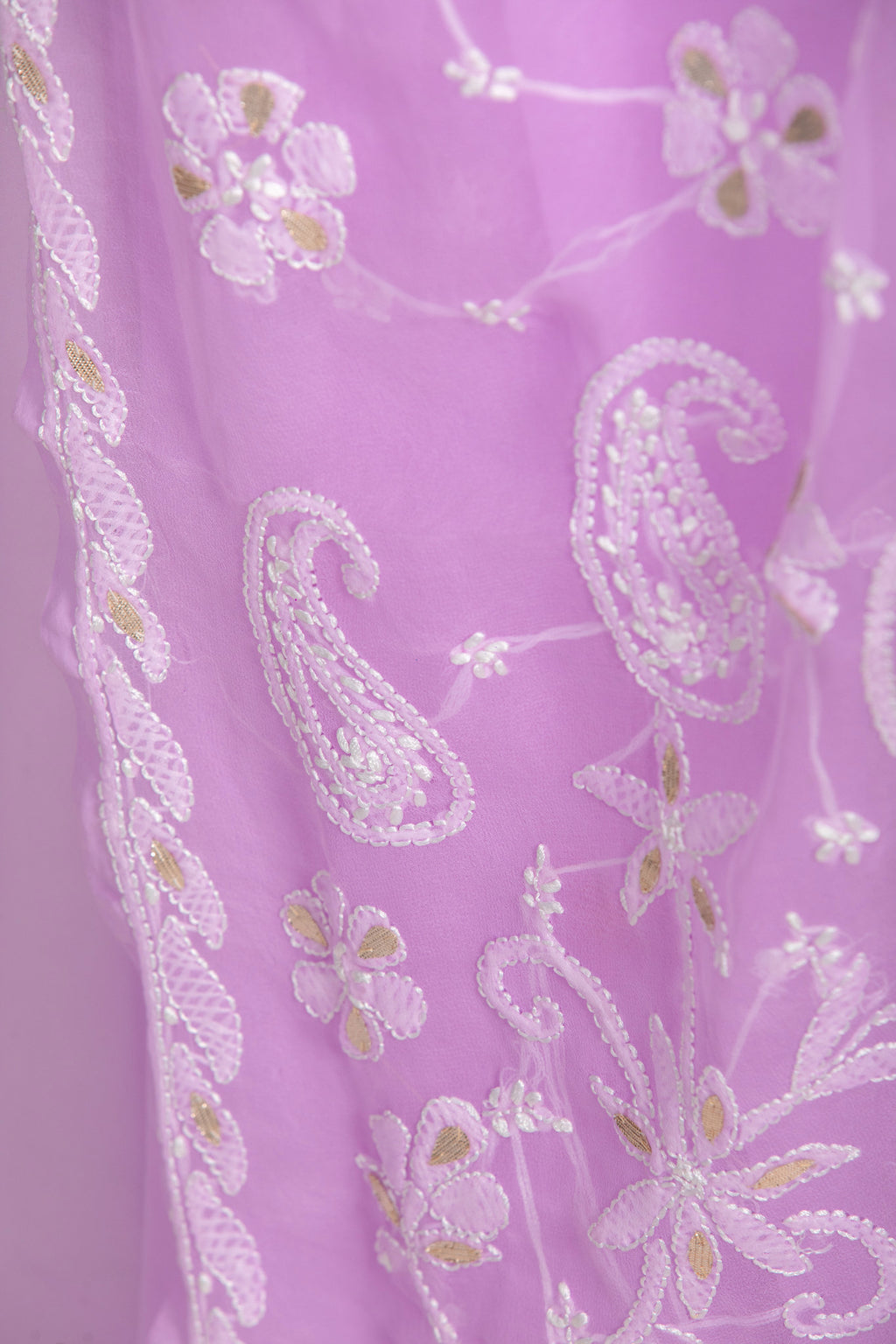 Purple Chikankari Saree