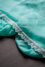 Mint Freshness: Hand-Embroidered Light Green Chikankari Unstitched Dress Material