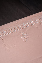 Peach Perfection: Hand-Embroidered Chikankari Unstitched Dress Material Set