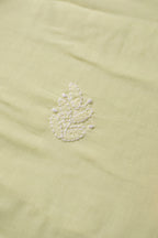 Light Yellow Hand-Embroidered Chikankari Unstitched Dress Material