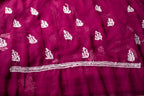Wine Georgette Chikankari 3-Piece Unstitched Dress Material