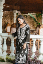 Black Rayon Chikankari Kurti