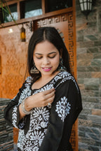 Black Rayon Chikankari Kurti