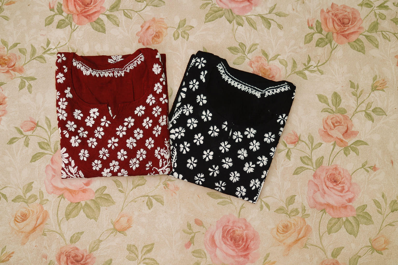 Black  Cotton Chikankari Kurta