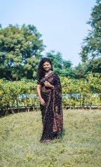 Black Georgette Chikankari Saree with Keel Kangan Work
