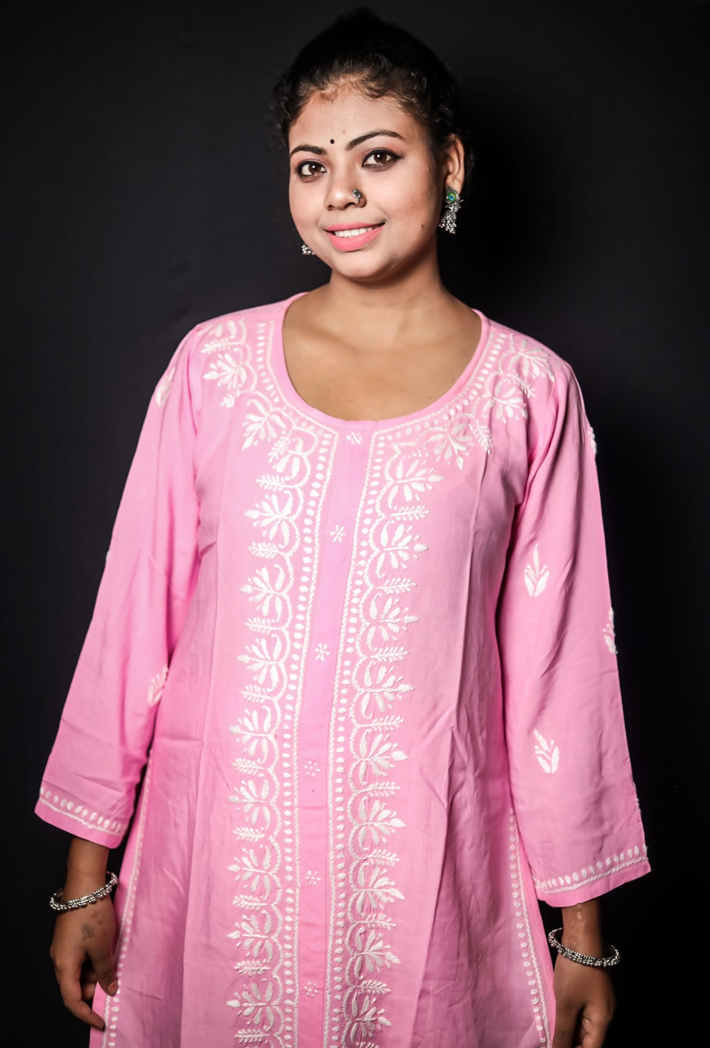Pink Modal Chikankari Co-ord Set