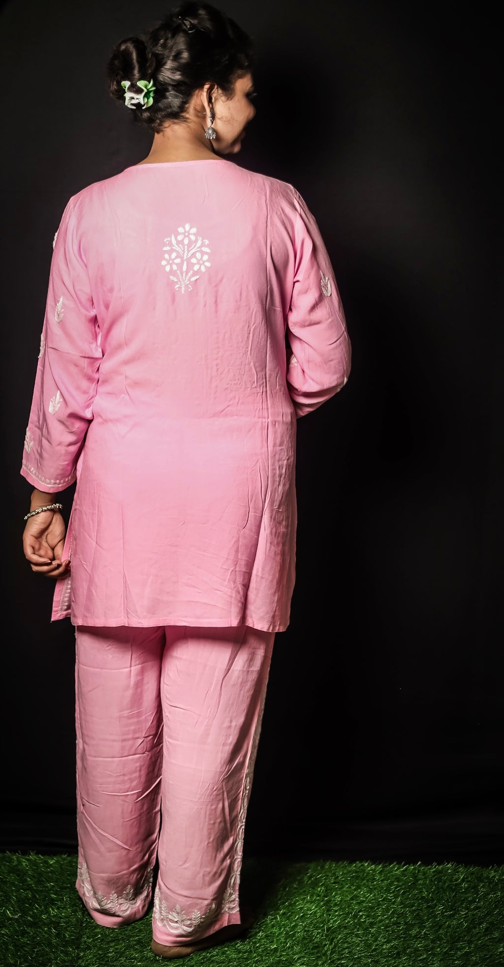 Pink Modal Chikankari Co-ord Set