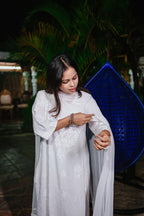 White Rayon Chikankari Kurti and Plazzao Set