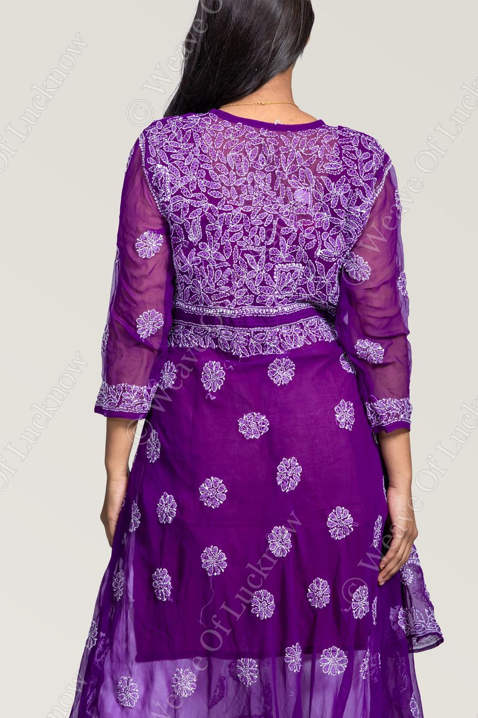 Violet Chikankari Layered Kurti photo 4