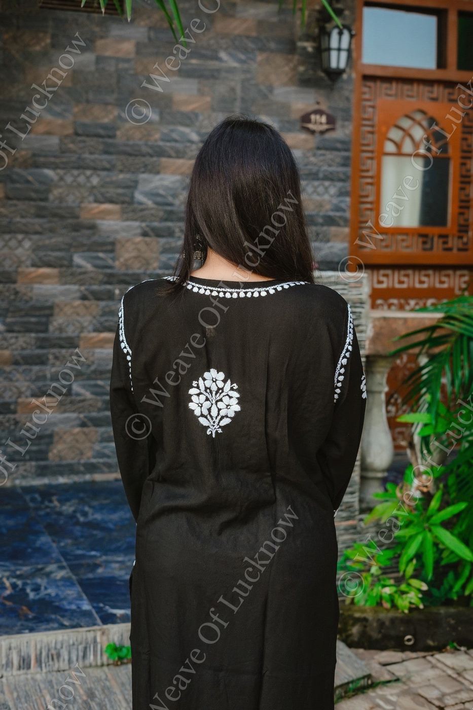 Black Rayon Chikankari Kurti photo 5